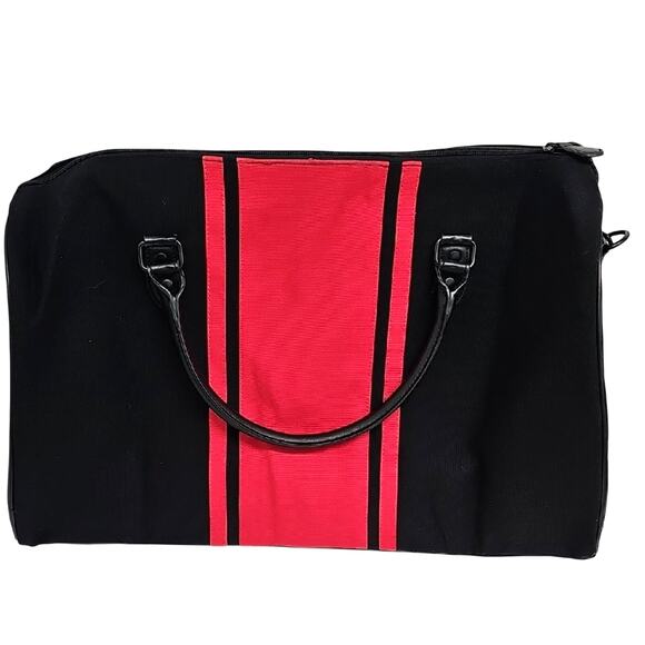 Polo by Ralph Lauren Big Pony Logo Leather Handle Black and Red Duffel Bag (NWT) - Picture 5 of 10